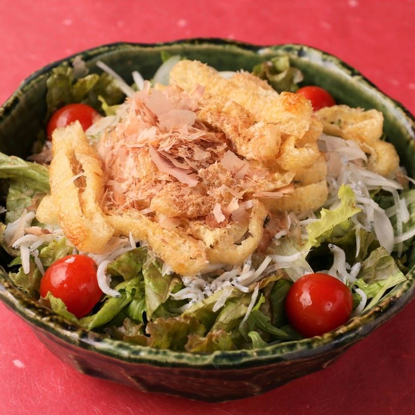 釜揚げしらすと炙りお揚げさんのおかかさらだ温彩