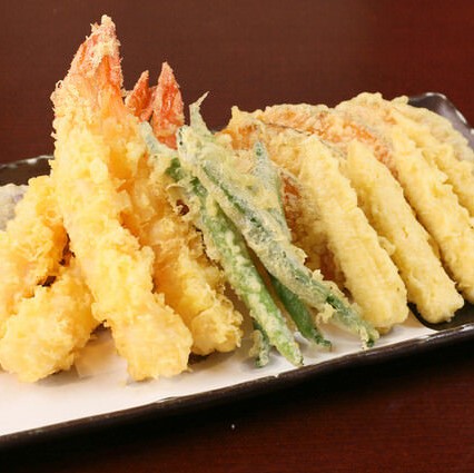 大海老と旬野菜の天麩羅盛り合わせ