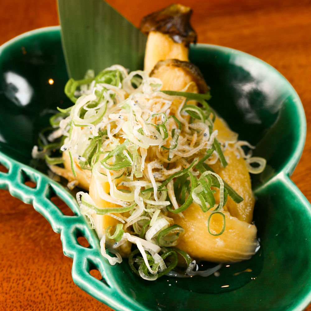 焼き茄子の葱じゃこのせ