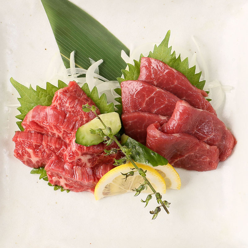 馬刺し二種盛り合わせ