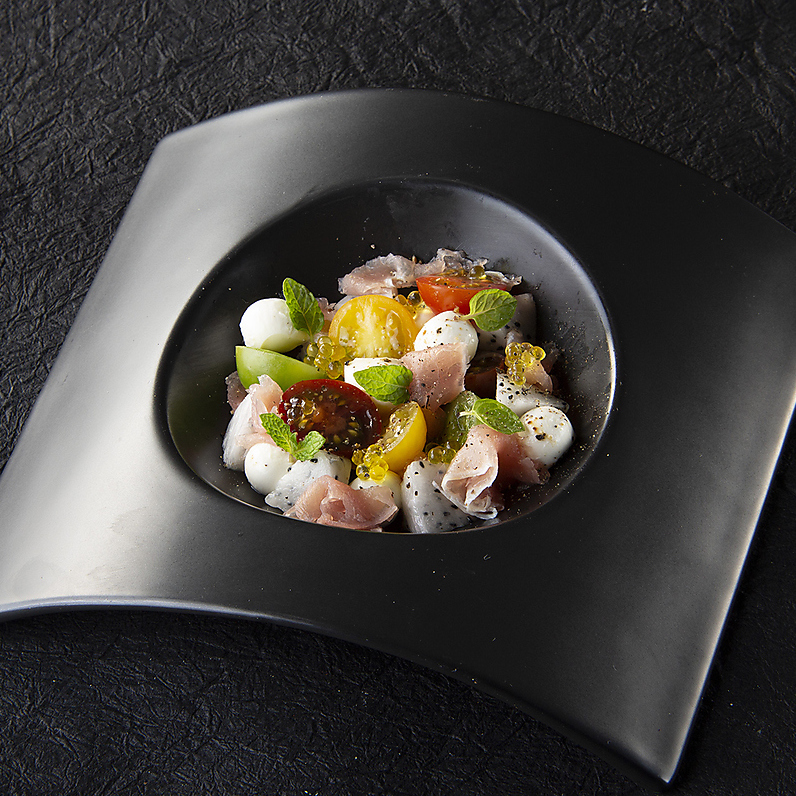 Raw ham tomato caprese