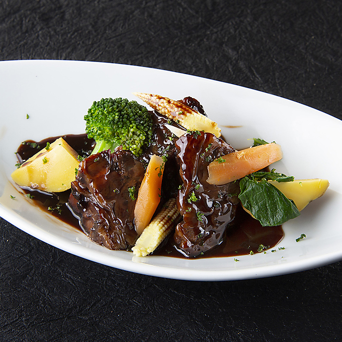 Beef shank stew in red wine
